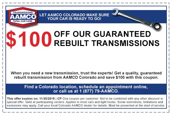 AAMCO Colorado Special Offers Transmission Repair Prices