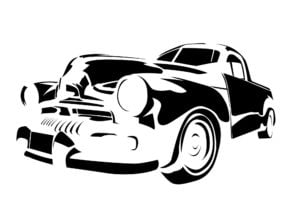 image of old vintage car isolated on white background