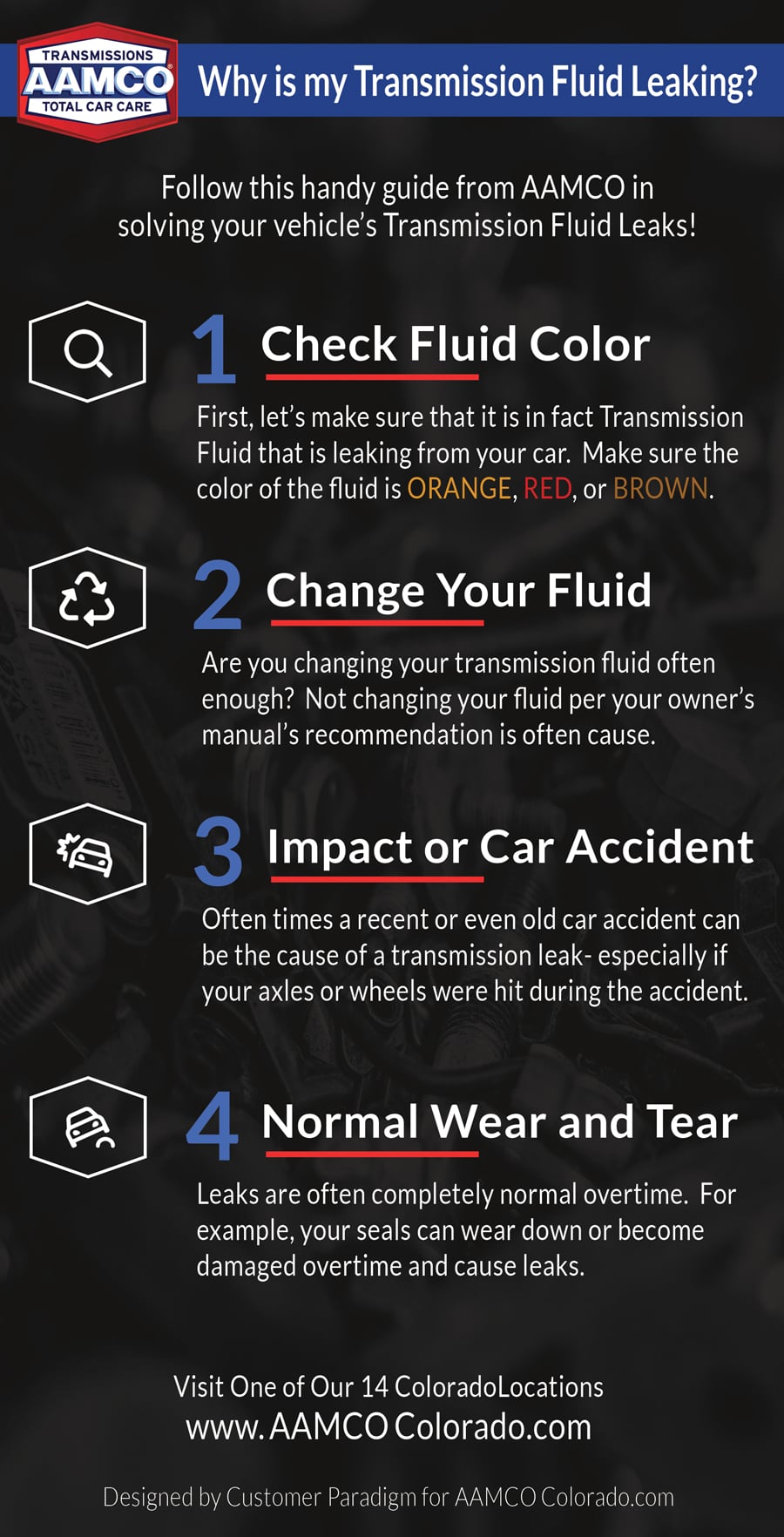 Why is my transmission fluid leaking infographic