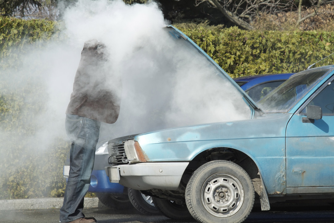 Overheating car