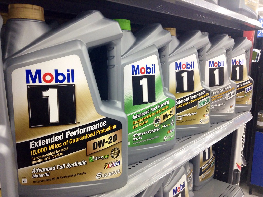 Lineup of various synthetic oils 
