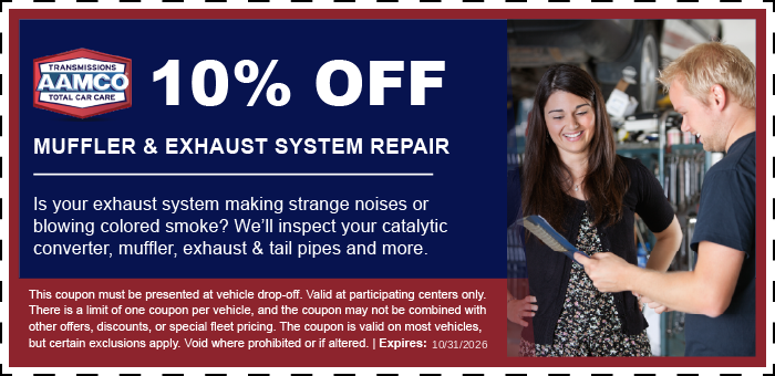 AAMCO Colorado Spring Coupons & Special Offers coupon for free suspension & brake system inspection with mechanic working under vehicle